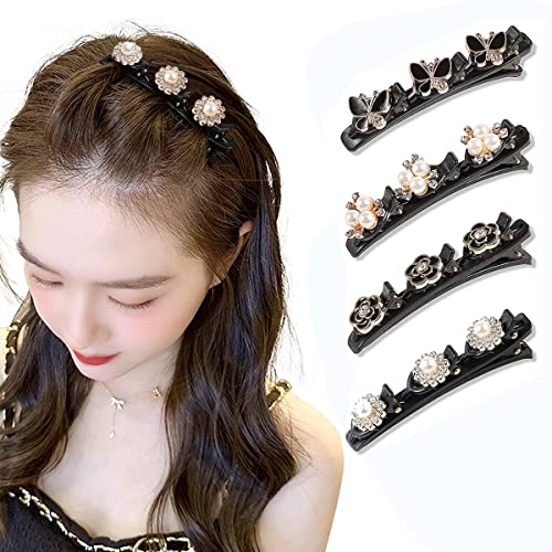 PALAY 4pcs Hair Braid Pearl Hair Clip for Girl Magic Hair Claw Clips Hair Barrettes Hair Accessories Hair Dressing for Teen Girls Braided Hair Clip ashion Hairdressing Styling Tool Hairpins PALAY 4pcs Hair Braid Pearl Hair Clip for Girl Magic Hair Claw Clips Hair Barrettes Hair Accessories Hair Dressing for Teen Girls Braided Hair Clip ashion Hairdressing Styling Tool Hairpins